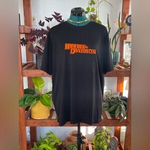 Harley-Davidson Men's Black Tee with Orange Logo